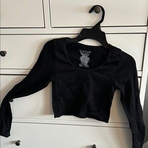 Primark Black Long Sleeve Crop Top